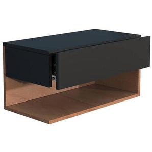 Mid.you Nachtschrank, Schwarz, Eiche, Holzwerkstoff, 1 Schubladen, 60x30x32 cm, Schlafzimmer, Nachttische