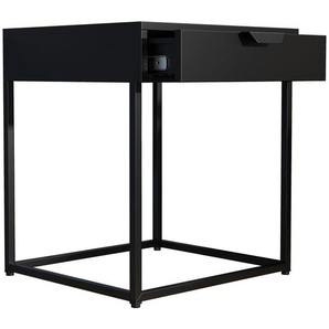 Mid.you Nachtschrank, Schwarz, Holzwerkstoff, 1 Schubladen, 43x50x41 cm, Schlafzimmer, Nachttische