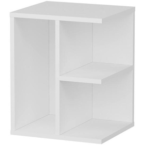 Mid.you Nachtschrank, Weiß, Holzwerkstoff, 40x50x39.6 cm, Schlafzimmer, Nachttische