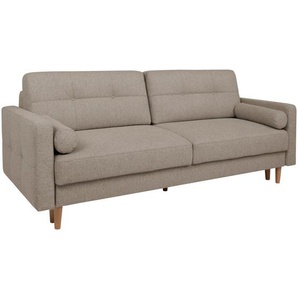 Mid.you Schlafsofa, Beige, Textil, Eiche, 3-Sitzer, Füllung: Polyetherschaumkern, 222x93x99 cm, Made in EU, Liegefunktion, Kinder- & Jugendzimmer, Jugendmöbel, Jugendsofas