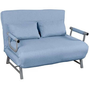 Mid.you Schlafsofa, Blau, Metall, Textil, 2-Sitzer, Füllung: Schaumstoff, 127x95x78 cm, Relaxfunktion, Liegefunktion, Bettfunktion erhältlich, Kinder- & Jugendzimmer, Jugendmöbel, Jugendsofas