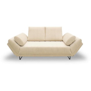 Mid.you Schlafsofa, Creme, Textil, Uni, 2-Sitzer, 210x95x97 cm, Made in EU, FSC Mix, Liegefunktion, Schlafen auf Sitzhöhe, Rücken echt, Armteil links, rechts, Kinder- & Jugendzimmer, Jugendmöbel, Jugendsofas