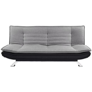 Mid.you Schlafsofa, Grau, Schwarz, Edelstahl, Metall, Textil, 3-Sitzer, 190x90x102 cm, Reach, Liegefunktion, Schlafen auf Sitzhöhe, Kinder- & Jugendzimmer, Jugendmöbel, Jugendsofas