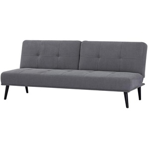 Mid.you Schlafsofa, Grau, Textil, Birke, vollmassiv, 3-Sitzer, 191x81x81 cm, Bsci, Liegefunktion, Wohnzimmer, Sofas & Couches, Schlafsofas, Klappsofas