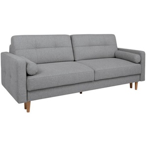 Mid.you Schlafsofa, Graublau, Textil, Eiche, 3-Sitzer, Füllung: Polyetherschaumkern, 222x93x99 cm, Made in EU, Liegefunktion, Kinder- & Jugendzimmer, Jugendmöbel, Jugendsofas