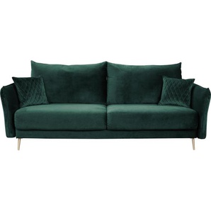 Mid.you Schlafsofa, Grün, Textil, 2-Sitzer, Füllung: Faserbällchen, Schaumstoffflocken,Faserbällchen, Schaumstoffflocken, 235x96x104 cm, Made in EU, Oeko-Tex® Standard 100, Schlafen auf Sitzhöhe, Rücken echt, Kinder- & Jugendzimmer, Jugendmöbel,