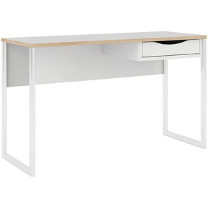 Mid.you Schreibtisch, Weiß, Holzwerkstoff, 1 Schubladen, rechteckig, Kufe, 48.4x110x130 cm, Arbeitszimmer, Schreibtische, Bürotische