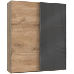 Mid.you Schwebetürenschrank Wimex Level 36C, Grau, Eiche, Holzwerkstoff, 4 Fächer, 200x236x65 cm, BQ - Bündnis für Qualität, Made in Germany, DIN EN ISO 9001, umfangreiches Zubehör erhältlich, in verschiedenen Größen und Holzdekoren erhältlich,