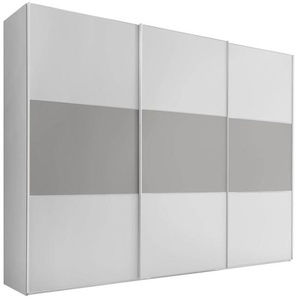 Mid.you Schwebetürenschrank, Grau, Weiß, 10 Fächer, 2 Schubladen, 298x222x68 cm, Lga, Goldenes M, BQ - Bündnis für Qualität, Made in Germany, in verschiedenen Größen erhältlich, Holzdekoren erhältlich, Schlafzimmer, Kleiderschränke, Schwebetürenschränke