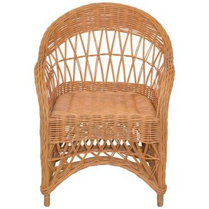 Mid.you Sessel, Honig, Holz, Rattan, 65x85x65 cm, Stühle