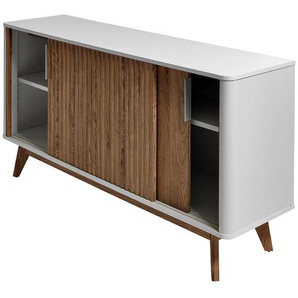 Mid.you Sideboard, Weiß, Eiche, Metall, 2 Fächer, 148x76x39.8 cm, stehend, Schlafzimmer, Schlafzimmer Kommoden