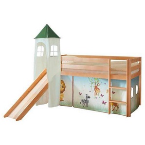 Mid.you Spielbett Ticaa 905516 Kasper, Mehrfarbig, Kiefer, Holz, Kiefer, massiv, seitenverkehrt montierbar, 90x200 cm, Kinder- & Jugendzimmer, Kindermöbel, Kinderbetten, Spielbetten