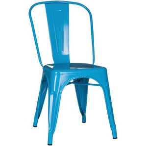 Mid.you Stuhl, Hellblau, Metall, konisch, 44x84x54 cm, stapelbar, Esszimmer, Stühle, Esszimmerstühle, Vierfußstühle