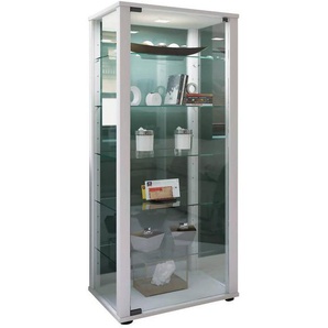 Mid.you Vitrine, Weiß, Kunststoff, 5 Fächer, 50x114.5x38 cm, stehend, Wohnzimmer, Wohnwände, Vitrinenschränke