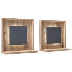 Mid.you Wandboard, Grau, Eiche, Holzwerkstoff, 45x45x18 cm, Made in EU, Wohnzimmer, Regale, Wandboards