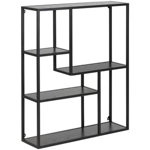 Mid.you Wandregal, Schwarz, Metall, Holzwerkstoff, 75.0x91.0x20.0 cm, Reach, Wohnzimmer, Regale, Wandregale