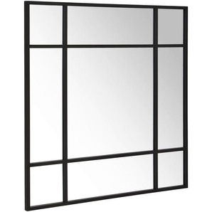 Mid.you Wandspiegel, Schwarz, Metall, Glas, Holzwerkstoff, quadratisch, 120x120x3 cm, Bsci, Spiegel, Wandspiegel