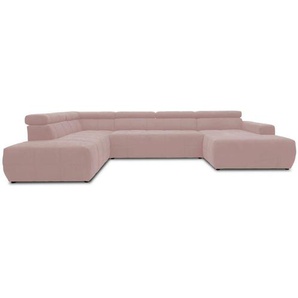 Mid.you Wohnlandschaft, Rosa, Textil, Uni, 5-Sitzer, U-Form, 359x228 cm, Made in EU, FSC Mix, Rücken echt, Wohnzimmer, Sofas & Couches, Wohnlandschaften, Wohnlandschaften in U-Form