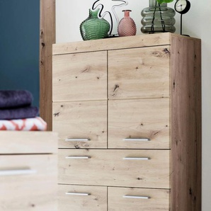 Midischrank INOSIGN Avena Schränke Gr. B/H/T: 73cm x 132cm x 31cm, 4 St., braun (asteichefarben) Badschrank mit einer Schublade und 4 Türen - Maße (BTH) 7331130 cm