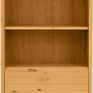 Midischrank OTTO PRODUCTS Jorrick Schränke Gr. B/H/T: 60 cm x 137,5 cm x 34,2 cm, 2 St., Komplettausführung, beige (natur) Bad-Midischrank Bad-Midischränke Breite 60 cm, Massivholz Kiefer mit Bio ÖlWachs behandelt