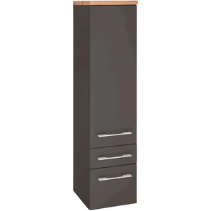 Midischrank WELLTIME Davos Schränke Gr. B/H/T: 30 cm x 130 cm x 35 cm, grau (grau, graphit) Bad-Midischrank mit 2 Schubladen