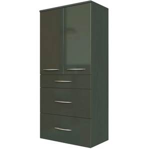 Midischrank WELLTIME Florida, grau (grau, graphitfarben), B:60cm H:130cm T:35cm, MDF, Holzwerkstoff, Schränke, Bad-Midischrank, Breite 60 cm, mit Türdämpfern