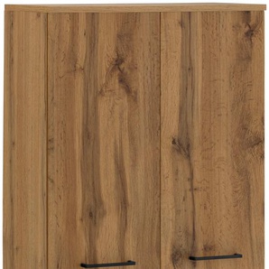 Midischrank WELLTIME Trento, verschiedene Ausführungen und Farben Schränke Gr. B/H/T: 60cm x 130cm x 27cm, 2 St., braun (wotaneiche) Badmöbel, Badschrank, 60 cm breit, 2 Türen, viel Stauraum