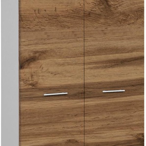 Midischrank WELLTIME Trento, verschiedene Ausführungen und Farben Schränke Gr. B/H/T: 60cm x 130cm x 27cm, 2 St., braun (wotaneiche) Badmöbel, Badschrank, 60 cm breit, 2 Türen, viel Stauraum