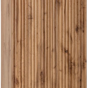 Midischrank WELLTIME Trento, verschiedene Ausführungen und Farben Schränke Gr. B/H/T: 60cm x 130cm x 27cm, 2 St., braun (wotaneiche rille) Badmöbel, Badschrank, 60 cm breit, 2 Türen, viel Stauraum