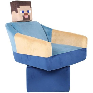 Minecraft Loungesessel, Blau, Mehrfarbig, Textil, Gaming, eckig, Sockel, 69x96x75 cm, Sitzfläche 360° drehbar, inklusive Armlehnen, Wohnzimmer, Sessel, Polstersessel