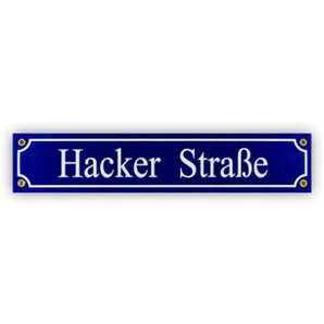 Mini-Straßenschild Hacker Straße