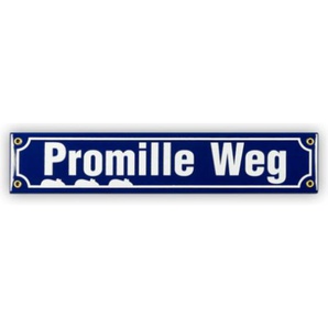 Mini-Straßenschild Promille Weg