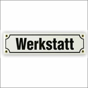 Mini-Straßenschild Werkstatt