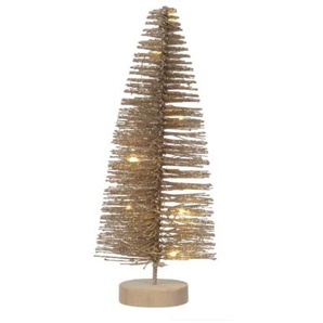 Mini-Weihnachtsbaum mit LED, gold, 20 cm