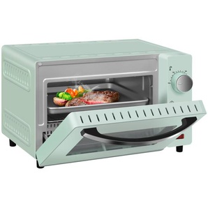 Minibackofen, Backofen 10 L, 650 Watt, 100-230 °C Timer 0-60 Min. Inkl. Backblech Grillrost Entnahmegriff, Doppelte Glastür, Ofen Für Pizza Kuchen Brot, 36,5X22,1X28,5 Cm