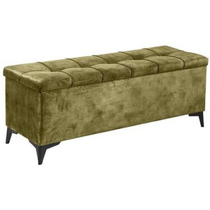 Modante Bettbank, Olivgrün, Textil, 2-Sitzer, 139x58x50 cm, Truhe im Sitz, Wohnzimmer, Hocker, Sitzhocker