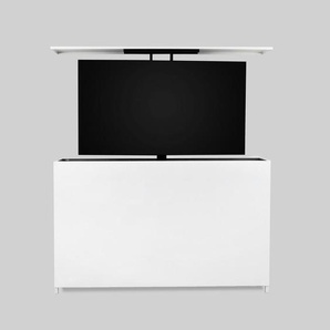 Modante Tv-Element, Weiß, Metall, 159x100x34 cm, höhenverstellbar, Kleinmöbel