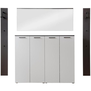 Moderano Garderobe, Anthrazit, Grau, Holzwerkstoff, 4-teilig, 220x200x38 cm, Garderobe, Garderoben-Sets