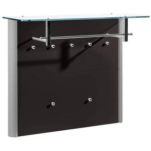 Moderano Garderobenpaneel, Schwarz, Alu, Metall, Glas, Holzwerkstoff, 96x78x33 cm, Aufhängemöglichkeit, Garderobe, Garderobenpaneele, Garderobenpaneele