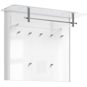 Moderano Garderobenpaneel, Weiß, Alu, Metall, Glas, Holzwerkstoff, 96x78x33 cm, Aufhängemöglichkeit, Garderobe, Garderobenpaneele, Garderobenpaneele