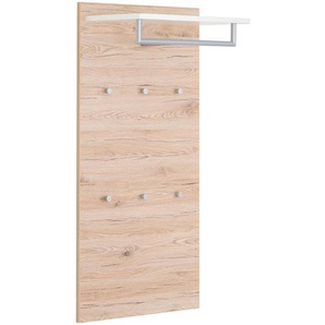 Moderano Garderobenpaneel, Weiß, Eiche, Holzwerkstoff, 59x115x30 cm, Aufhängemöglichkeit, Hutablage, Kleiderstange, Garderobe, Garderobenpaneele, Garderobenpaneele