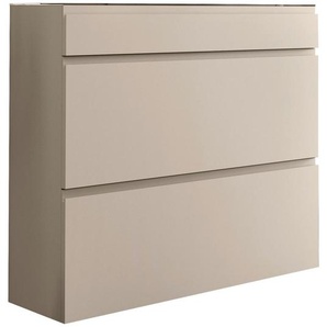 Moderano Hängeschuhschrank Gardasee, Taupe, Glas, 2 Fächer, 1 Schubladen, 110x96x33 cm, Typenauswahl, Beimöbel erhältlich, hängend, Garderobe, Schuhaufbewahrung, Schuhschränke