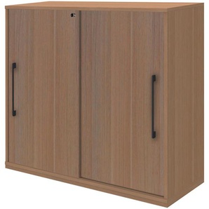 Moderano Highboard, Eiche, Metall, 4 Fächer, 120x111.7x43 cm, GS-geprüft, Goldenes M, BQ - Bündnis für Qualität, Made in Germany, Typenauswahl, Beimöbel erhältlich, stehend, in verschiedenen Holzdekoren erhältlich, Wohnzimmer, Kommoden & Sideboards,