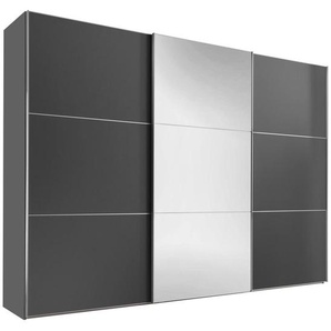 Moderano Schwebetürenschrank, Anthrazit, Metall, 10 Fächer, 2 Schubladen, 280x222x68 cm, Goldenes M, BQ - Bündnis für Qualität, Made in Germany, Typenauswahl, Beimöbel erhältlich, umfangreiches Zubehör in verschiedenen Größen Holzdekoren erhältlich,