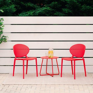 Moderner Gartenstuhl Viererset, blau, Küchenstühle, Kunststoff-Stapelstühle, Balkonstuhl, Outdoor-Stuhl