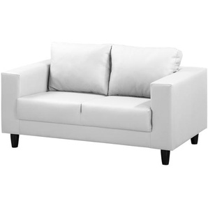 Sofa Bexwell I 2-Sitzer Weiß Kunstleder Madara 140 x 78 x 75cm Modern