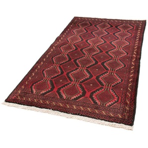 morgenland Hochflor-Läufer Belutsch Durchgemustert Rosso 184 x 103 cm, rechteckig, Höhe: 8 mm, Handgeknüpft