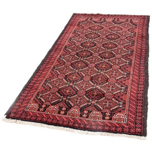 morgenland Hochflor-Läufer Belutsch Durchgemustert Rosso 185 x 97 cm, rechteckig, Höhe: 8 mm, Handgeknüpft