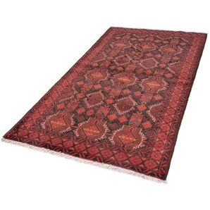 morgenland Hochflor-Läufer Belutsch Durchgemustert Rosso 190 x 104 cm, rechteckig, Höhe: 8 mm, Handgeknüpft