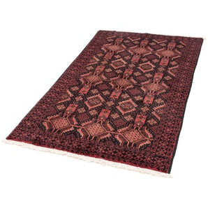 morgenland Hochflor-Läufer Belutsch Durchgemustert Rosso chiaro 176 x 101 cm, rechteckig, Höhe: 8 mm, Handgeknüpft